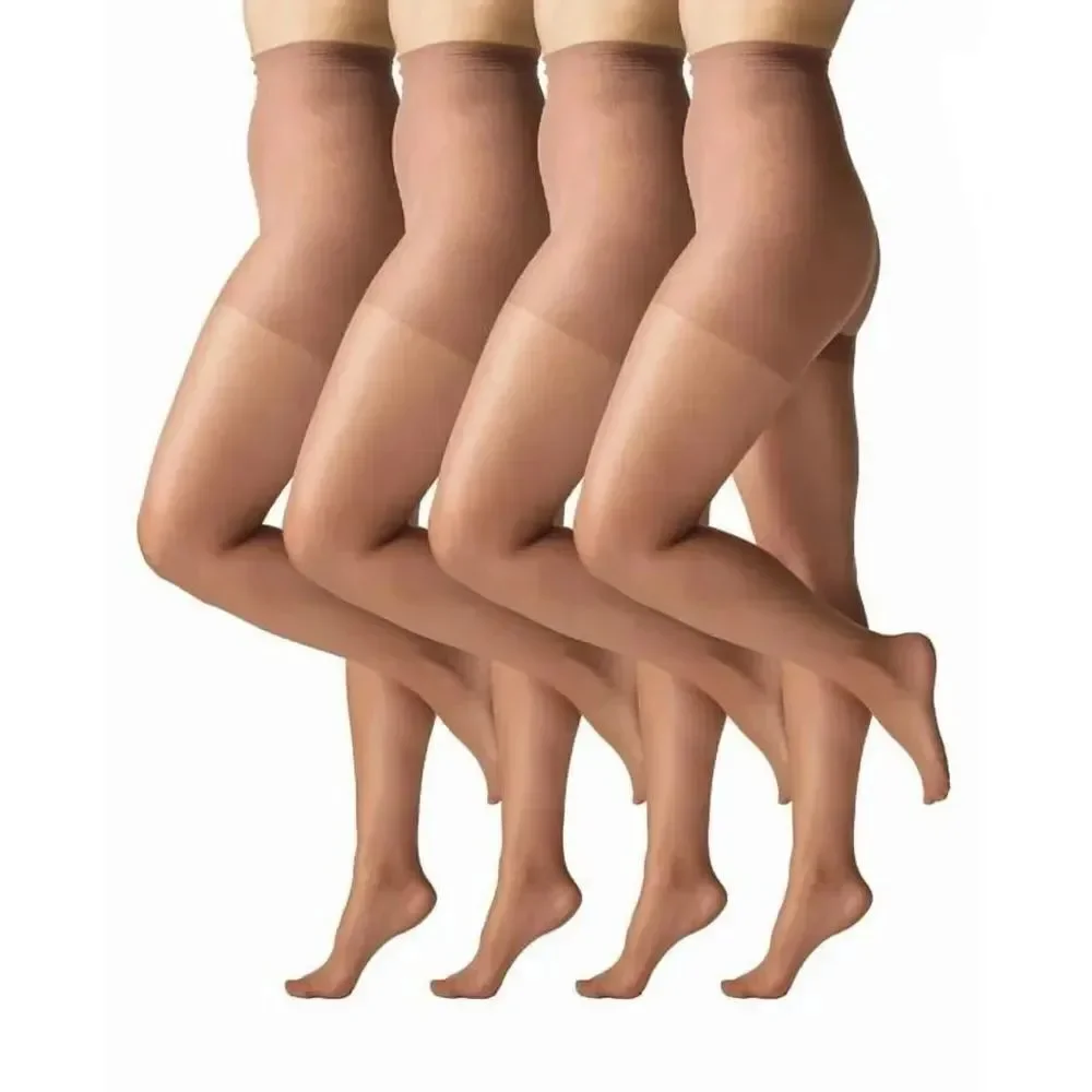 Silk Impressions 20 Denier Sheer Tights and Control Top Pantyhose 2, 4-Packs 3X